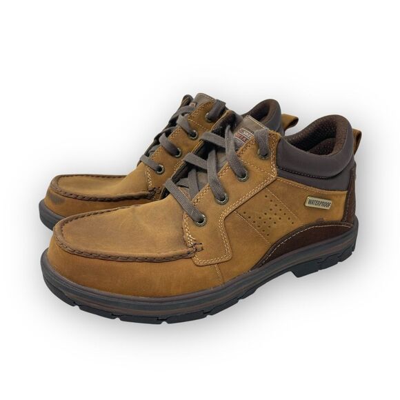 Skechers Segment Melego Brown Leather Chukka Waterproof Boot Men’s Size 10